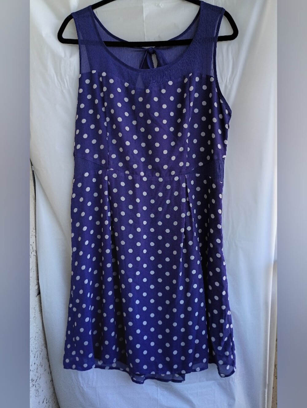 Jessica Simpson Cherry Blossom Blue Polka Dot Dress